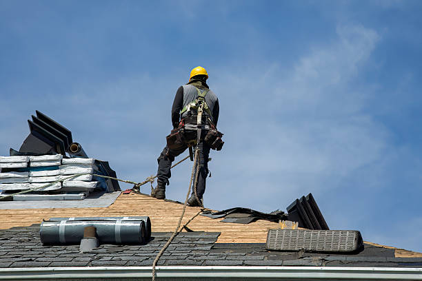 Professional Gutter Installation technician working in Middleboro, MA